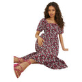 Pink - Lifestyle - Dorothy Perkins Womens-Ladies Ditsy Print Tiered Petite Midi Dress