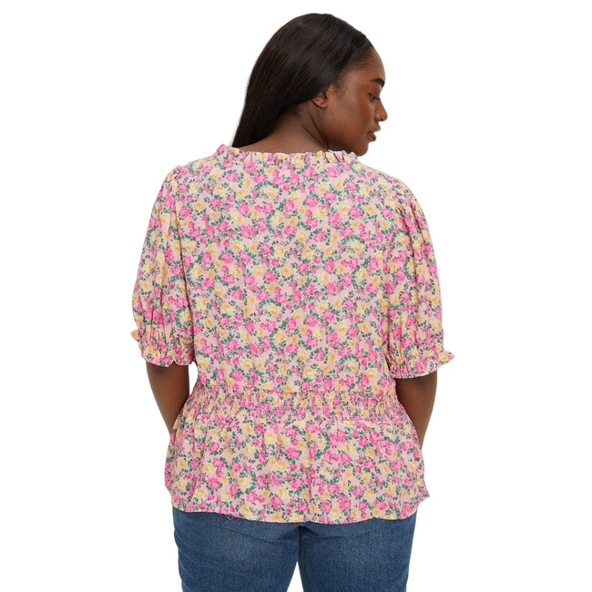 Pink - Back - Dorothy Perkins Womens-Ladies Floral Plus Blouse