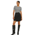 Black - Side - Dorothy Perkins Womens-Ladies Wrap Tailored Mini Skirt