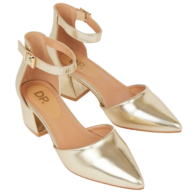 Gold - Front - Dorothy Perkins Womens-Ladies Ella Court Shoes