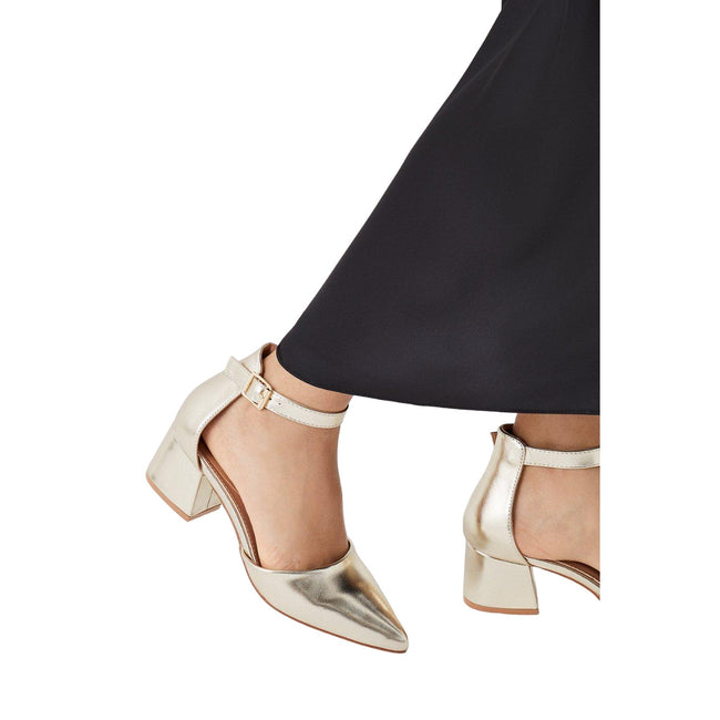 Gold - Side - Dorothy Perkins Womens-Ladies Ella Court Shoes