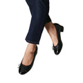 Black - Side - Good For The Sole Womens-Ladies Talia Block Heel Ballerina Flats