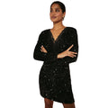 Black - Front - Dorothy Perkins Womens-Ladies Sequin Lace Detail Mini Dress