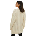 Cream - Back - Dorothy Perkins Womens-Ladies Cable Chunky Knit Longline Cardigan
