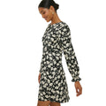 Black-White - Side - Dorothy Perkins Womens-Ladies Floral Mini Dress