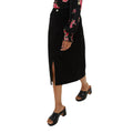 Black - Side - Dorothy Perkins Womens-Ladies Comfort Stretch Midi Skirt