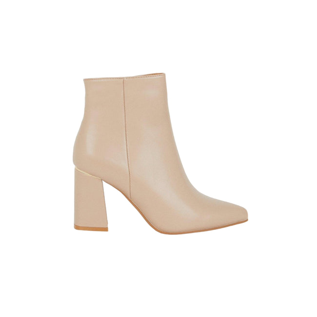 Beige - Back - Dorothy Perkins Womens-Ladies Mikaela Pointed Block Heel Ankle Boots