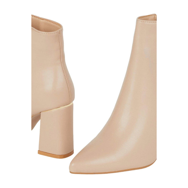 Beige - Side - Dorothy Perkins Womens-Ladies Mikaela Pointed Block Heel Ankle Boots
