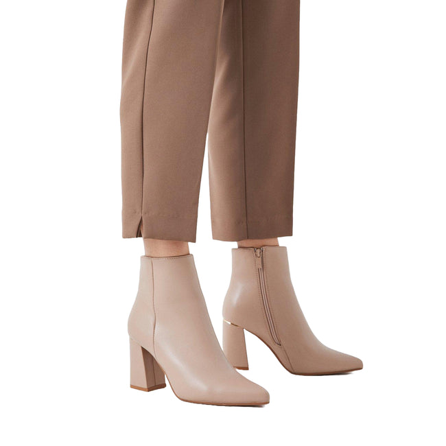 Beige - Lifestyle - Dorothy Perkins Womens-Ladies Mikaela Pointed Block Heel Ankle Boots
