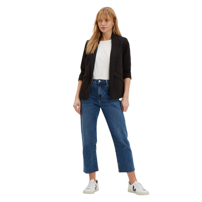 Black - Pack Shot - Dorothy Perkins Womens-Ladies Petite Ruched Blazer