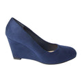 Navy - Front - Dorothy Perkins Womens-Ladies Duke Wedge Court Shoes