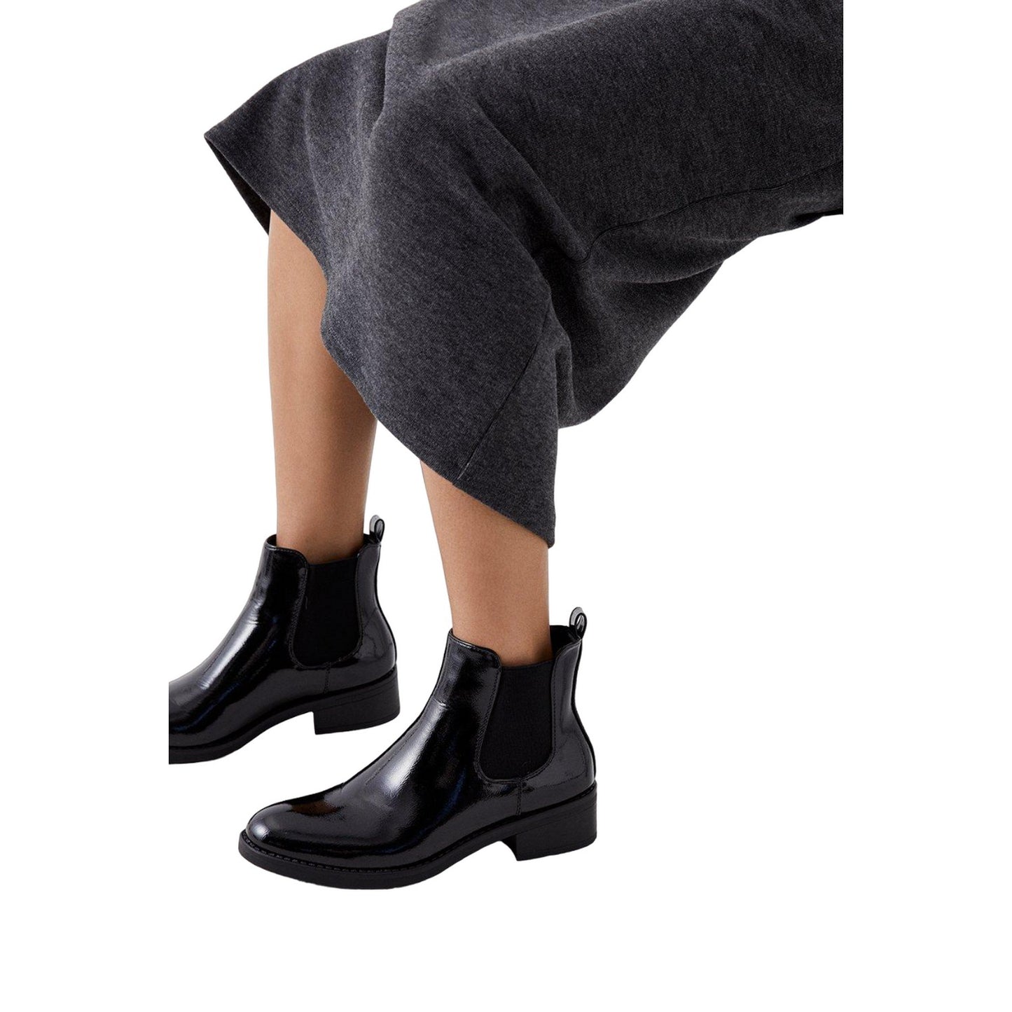 True Black - Side - Dorothy Perkins Womens-Ladies Marina Chelsea Boots