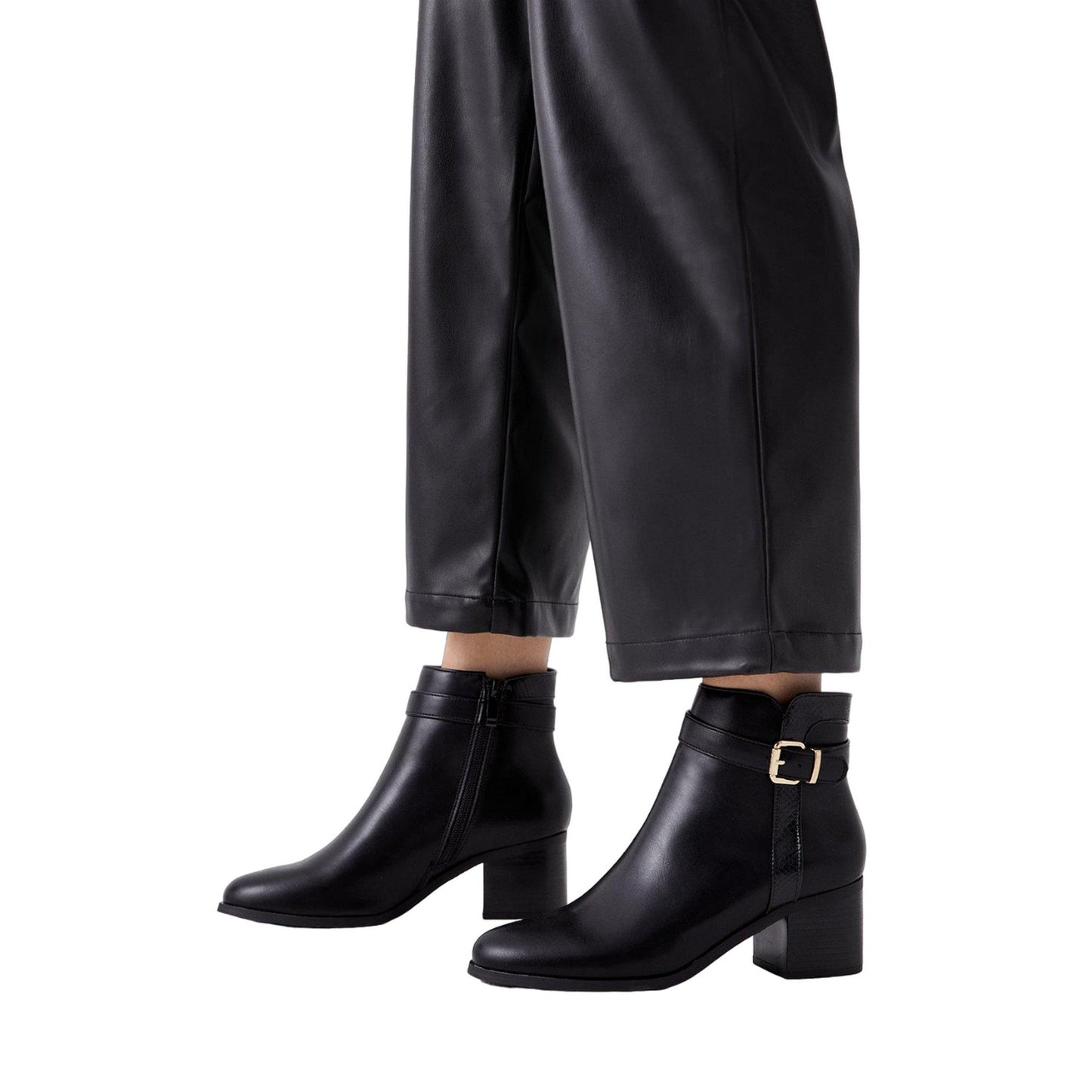 Black - Side - Good For The Sole Womens-Ladies Moira Block Heel Ankle Boots