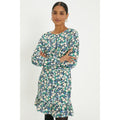 Multicoloured - Front - Dorothy Perkins Womens-Ladies Floral Frill Hem Mini Dress