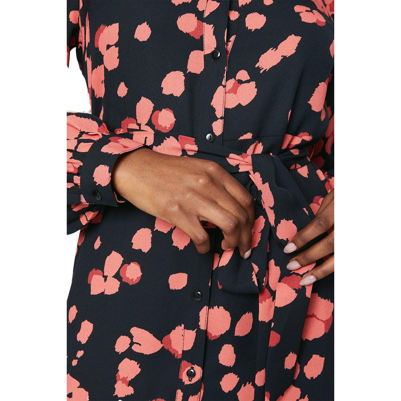 Black-Pink - Lifestyle - Dorothy Perkins Womens-Ladies Leopard Print Midi Shirt Dress