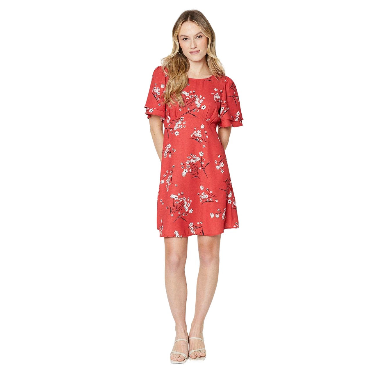 Red - Lifestyle - Dorothy Perkins Womens-Ladies Floral Flutter Mini Dress