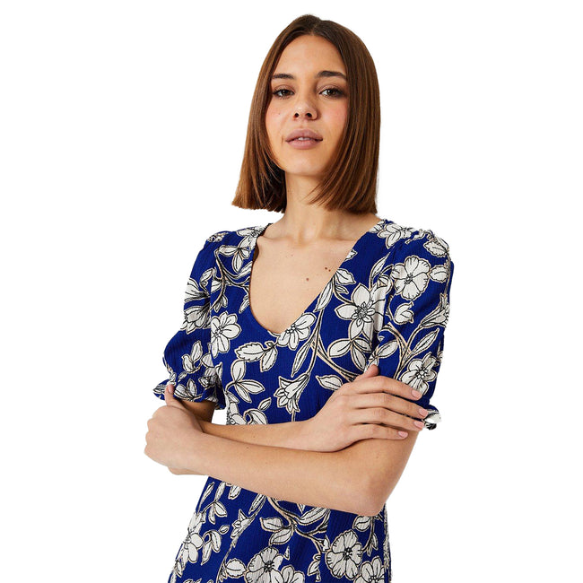 Blue-White - Lifestyle - Dorothy Perkins Womens-Ladies Floral V Neck Midi Dress