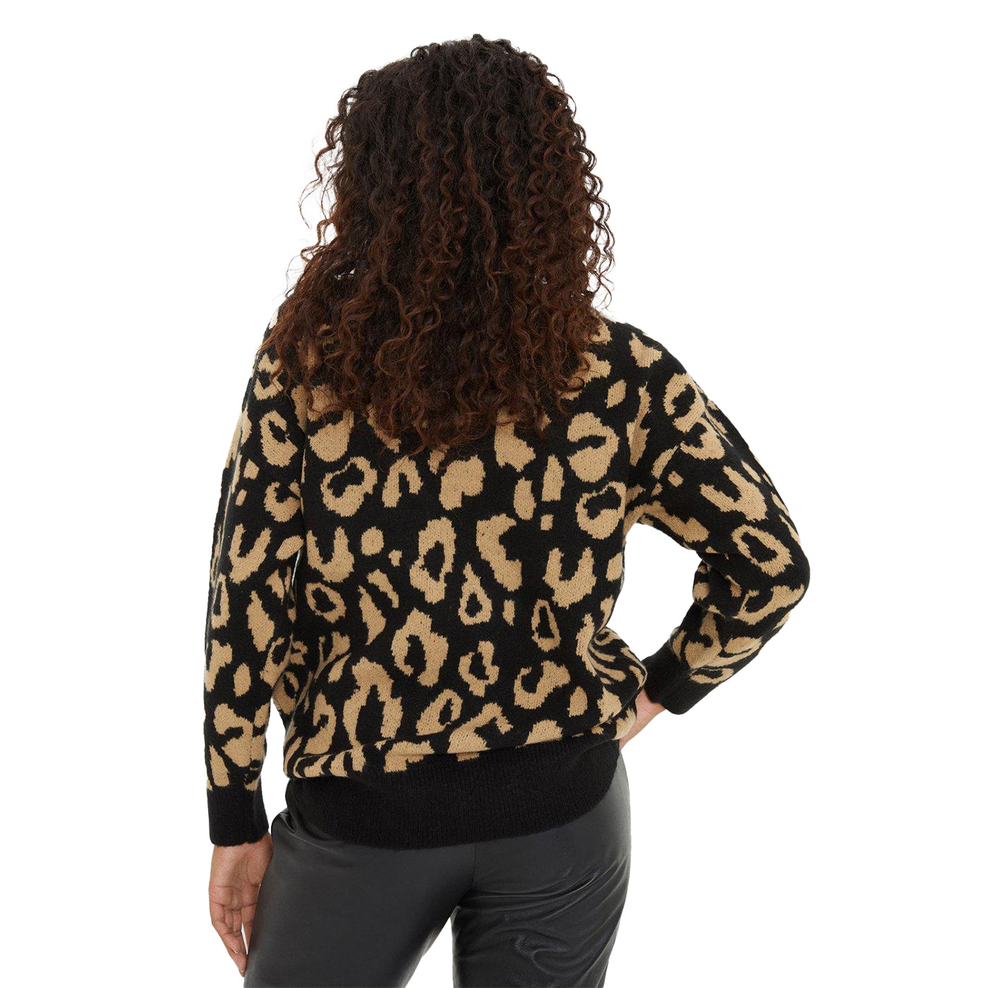 Grey - Front - Dorothy Perkins Womens-Ladies Animal Print Jacquard Jumper