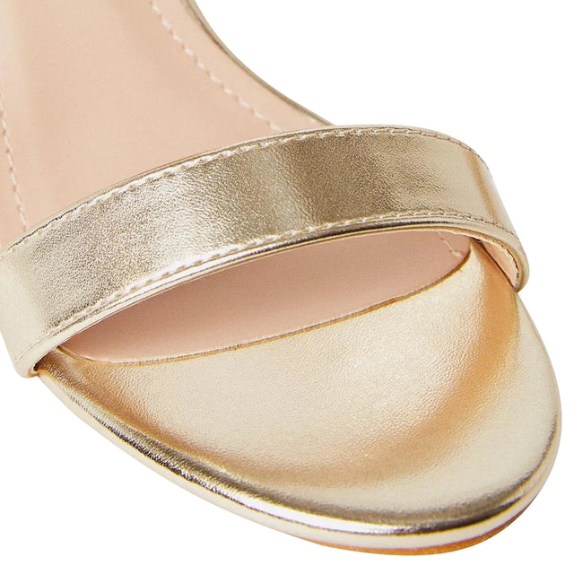Gold - Side - Dorothy Perkins Womens-Ladies Tasha Barely There Stiletto Heel Sandals