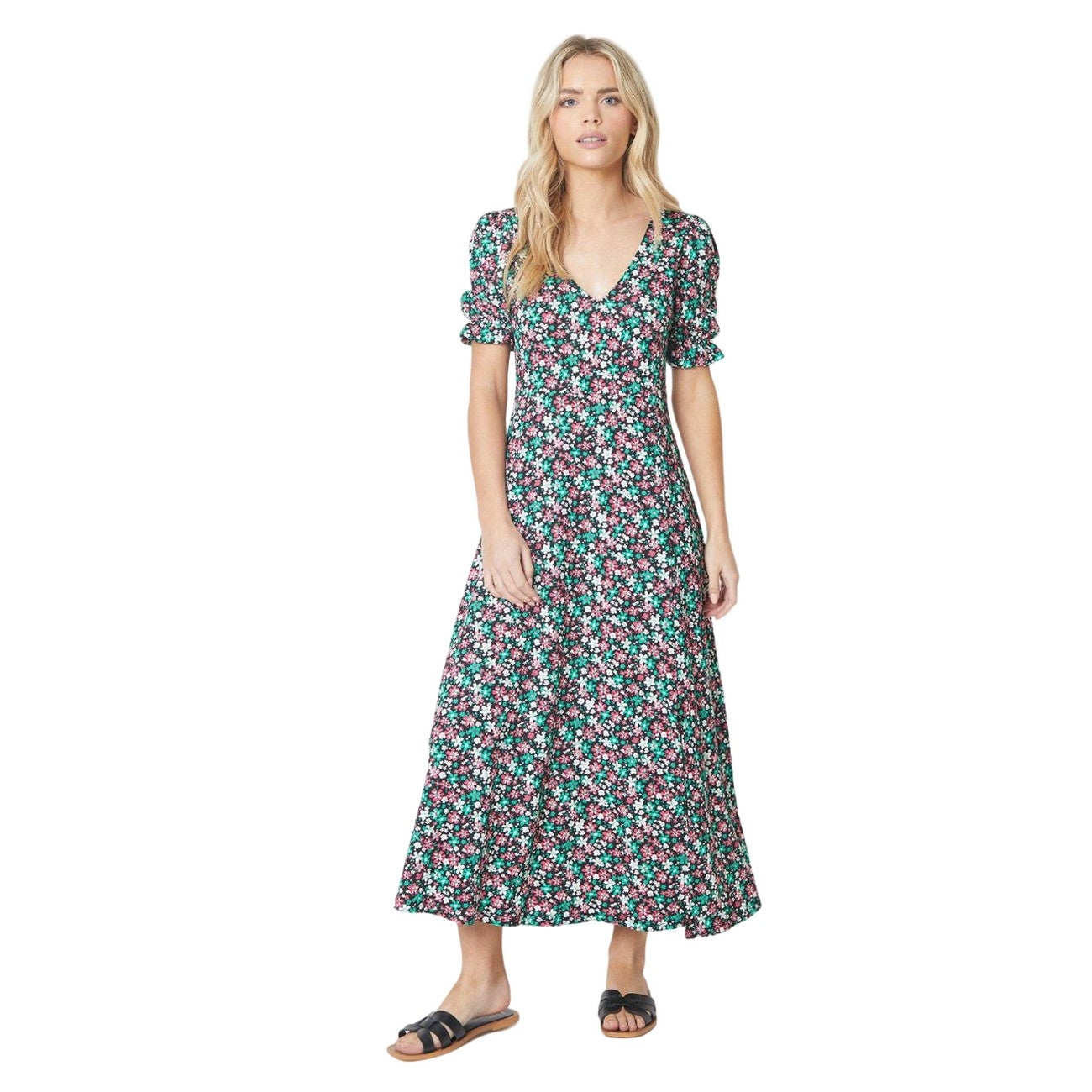 Multicoloured - Lifestyle - Dorothy Perkins Womens-Ladies Ditsy Daisy V Neck Petite Midi Dress