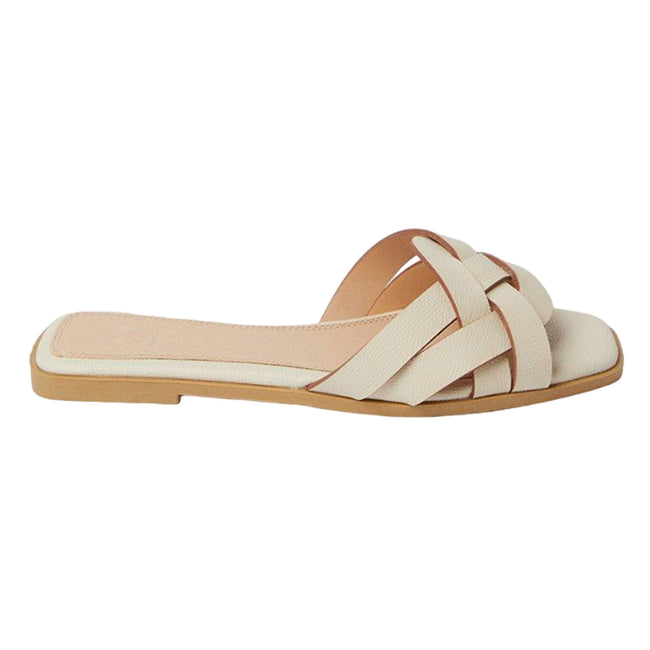 Bone - Back - Dorothy Perkins Womens-Ladies Fiji Lattice Wide Flat Flip Flops
