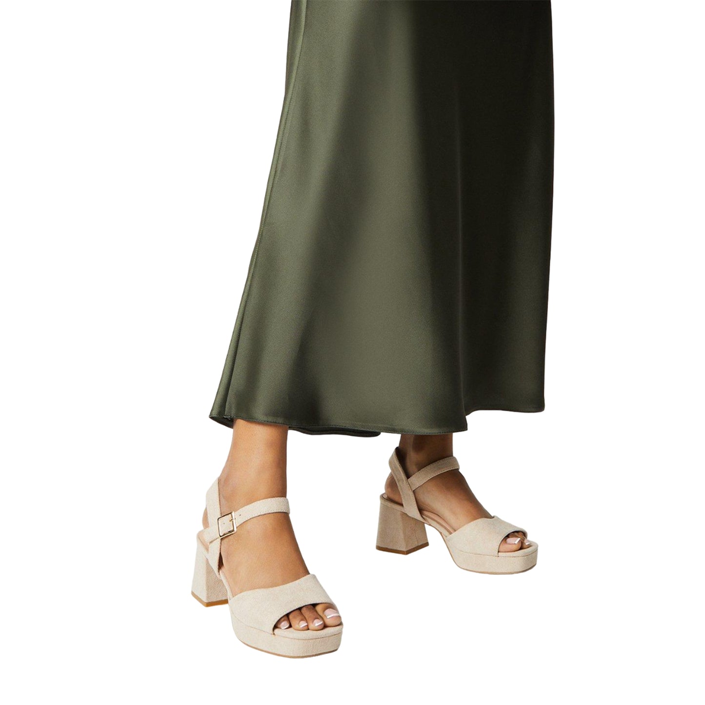 Beige - Side - Dorothy Perkins Womens-Ladies Sharla Block Heel Sandals