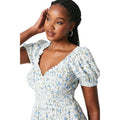 Ivory - Side - Dorothy Perkins Womens-Ladies Ditsy Print Shirred Waist Midi Dress