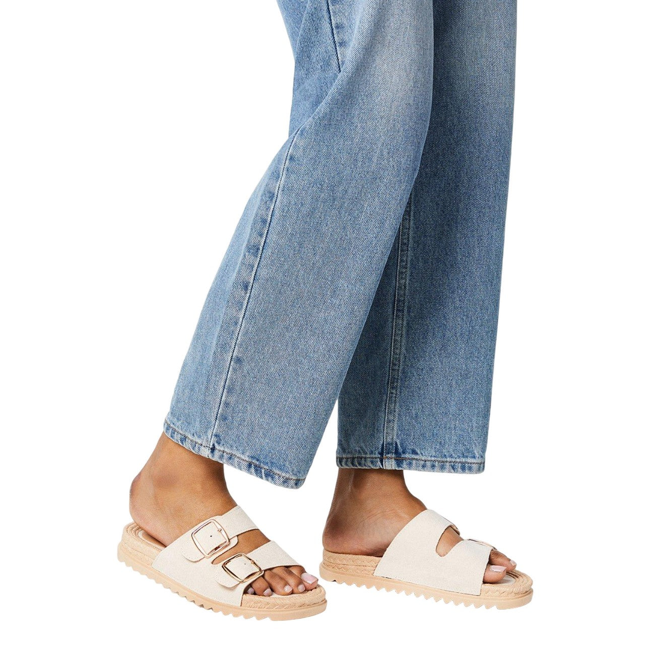 Beige - Side - Dorothy Perkins Womens-Ladies Fettie Double Buckle Espadrilles