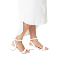 White - Side - Dorothy Perkins Womens-Ladies Tommi Barely There Wide Medium Block Heel Sandals