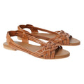 Tan - Front - Dorothy Perkins Womens-Ladies Jocelyn Plaited Leather Flat Sandals