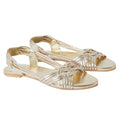 Gold - Front - Dorothy Perkins Womens-Ladies Jocelyn Plaited Leather Flat Sandals