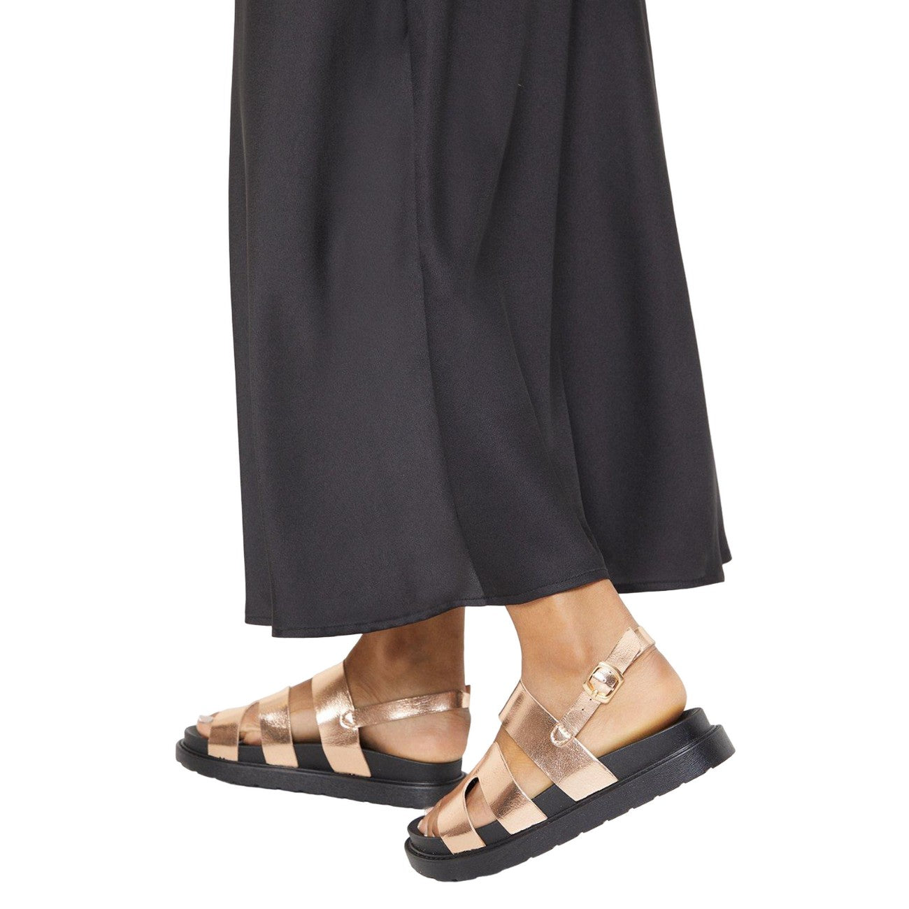 Rose Gold - Side - Faith Womens-Ladies Melanie Cut Out Sling Back Sandals