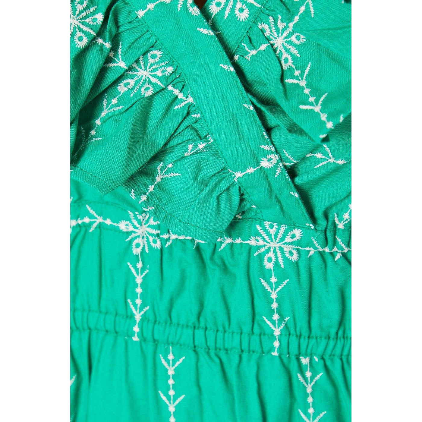 Green - Lifestyle - Dorothy Perkins Womens-Ladies Embroidered Frill Puff Sleeve Midi Dress