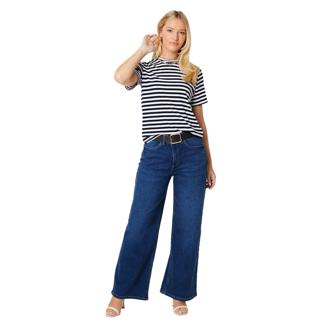 Mid Wash - Lifestyle - Dorothy Perkins Womens-Ladies Denim Wide Leg Jeans
