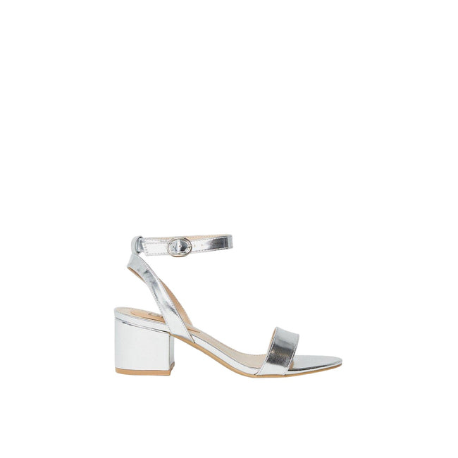 Silver - Back - Dorothy Perkins Womens-Ladies Tommi Barely There Medium Block Heel Sandals