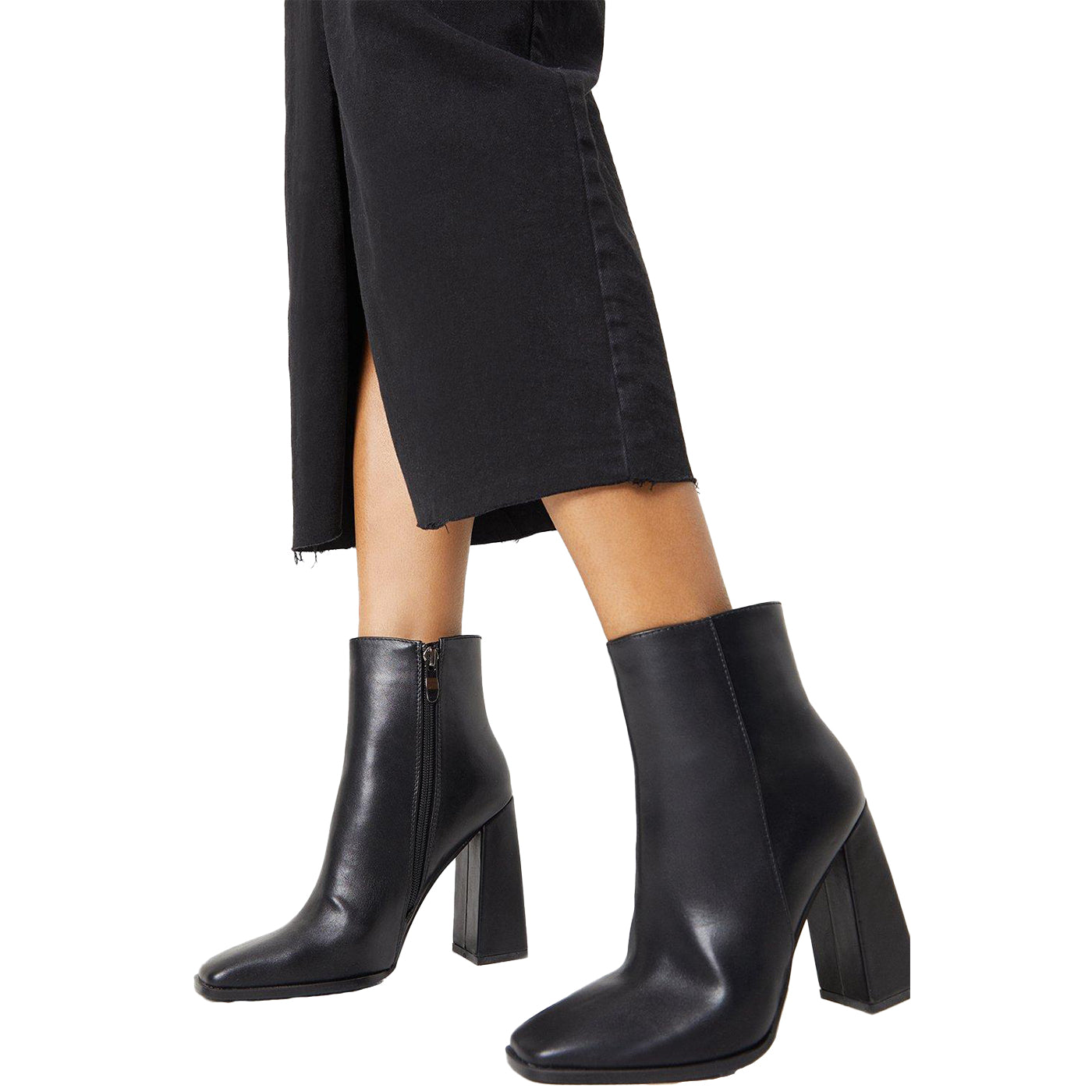 Black - Lifestyle - Faith Womens-Ladies Agnes High Block Heel Ankle Boots