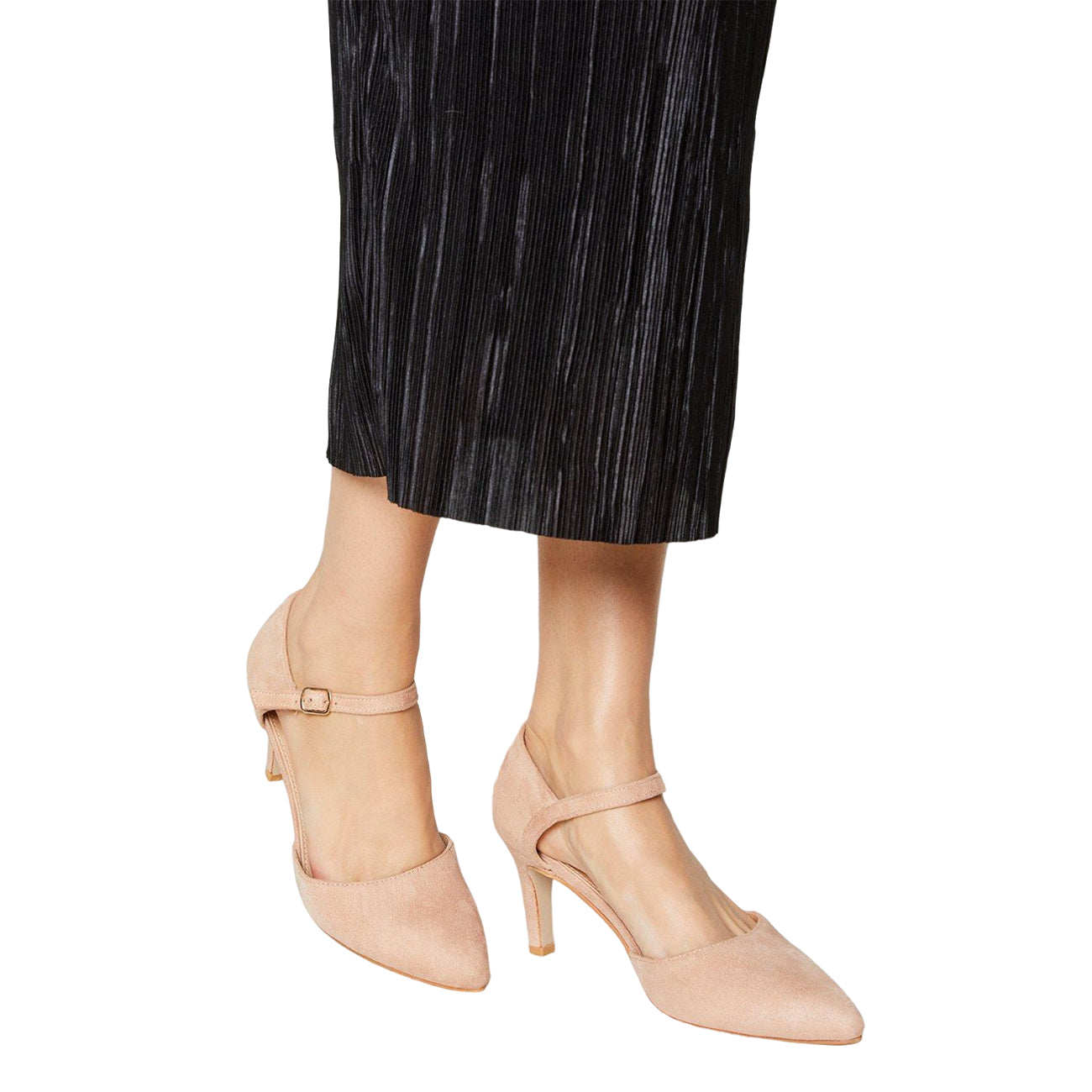 Blush - Side - Good For The Sole Womens-Ladies Emmy Wide Court Shoes