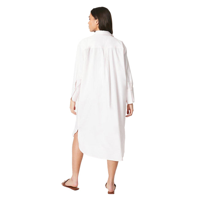 Pink - Back - Dorothy Perkins Womens-Ladies Poplin Oversized Petite Shirt Dress