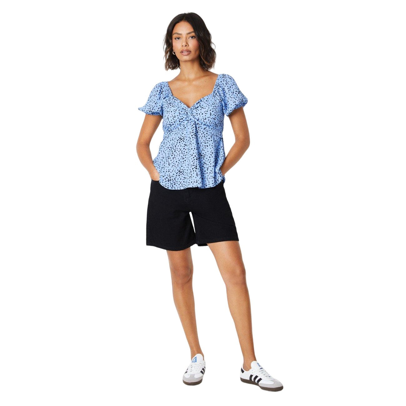 Blue - Lifestyle - Dorothy Perkins Womens-Ladies Abstract Puff Sleeve Blouse
