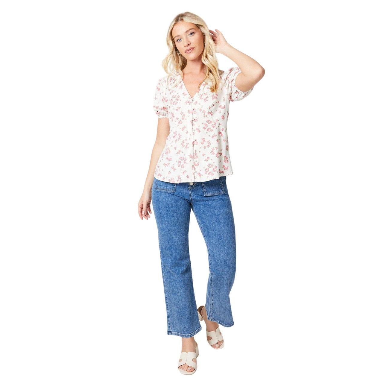 Ivory - Lifestyle - Dorothy Perkins Womens-Ladies Button Through Short-Sleeved Blouse