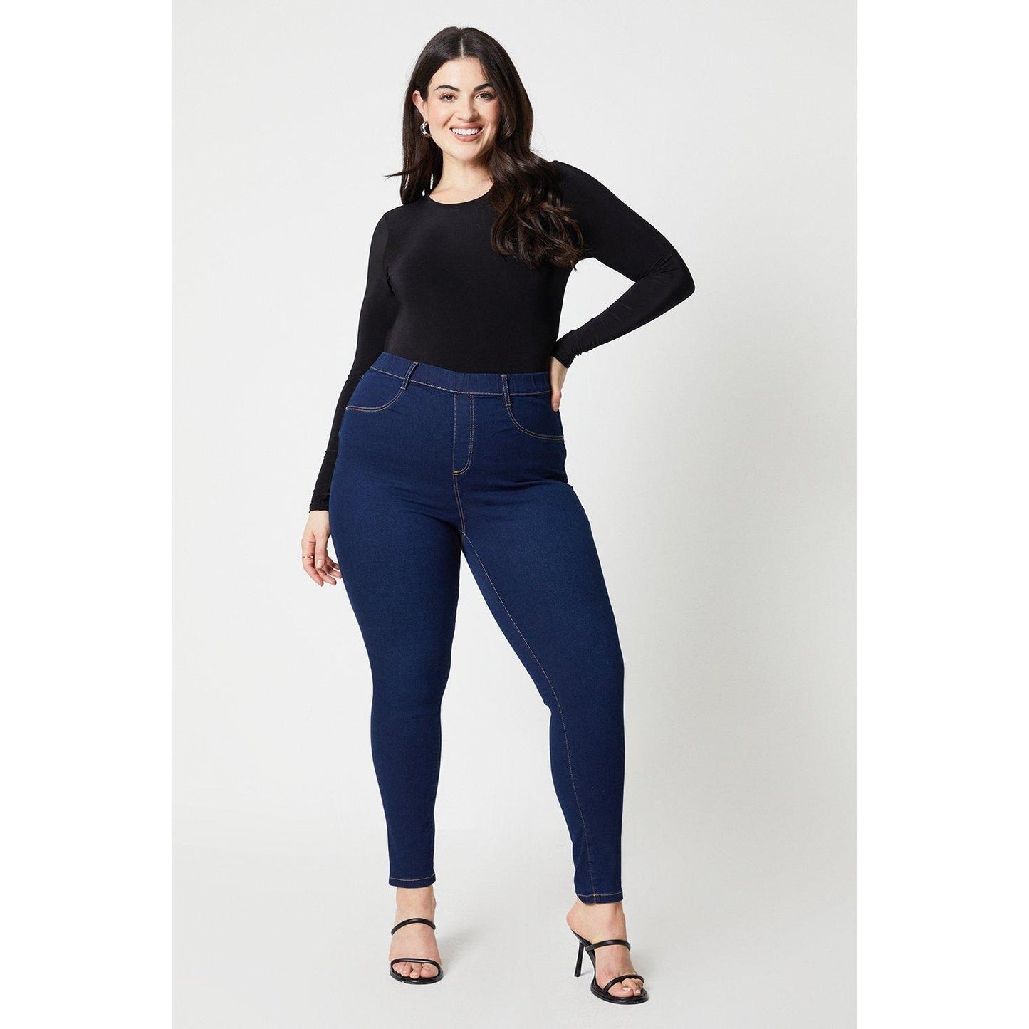 Indigo - Front - Dorothy Perkins Womens-Ladies Curve Skinny Ankle Grazer Jegging