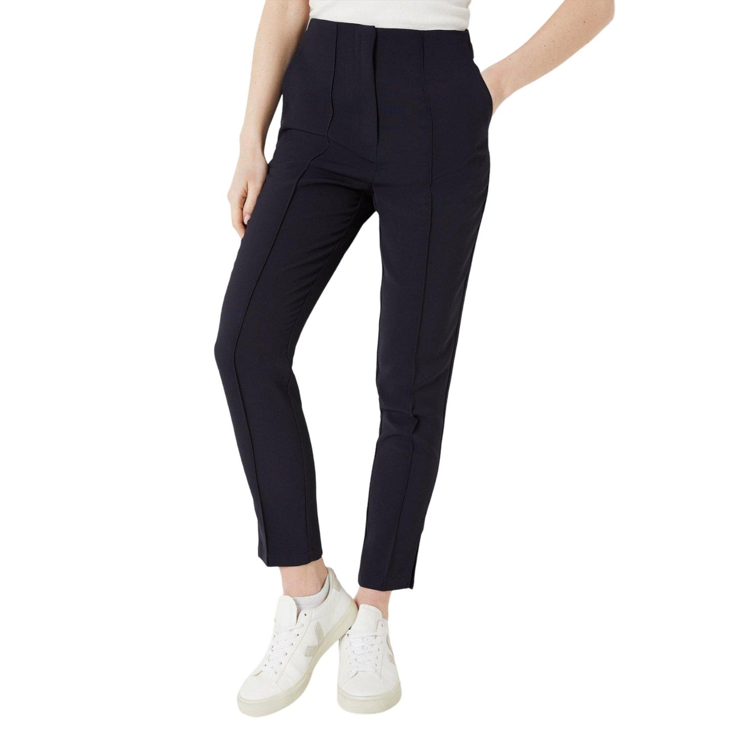 Navy - Lifestyle - Dorothy Perkins Womens-Ladies Stitch Detail Tapered Trousers