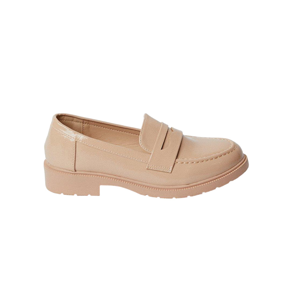 Beige - Back - Dorothy Perkins Womens-Ladies Lucia Patent Penny Loafers