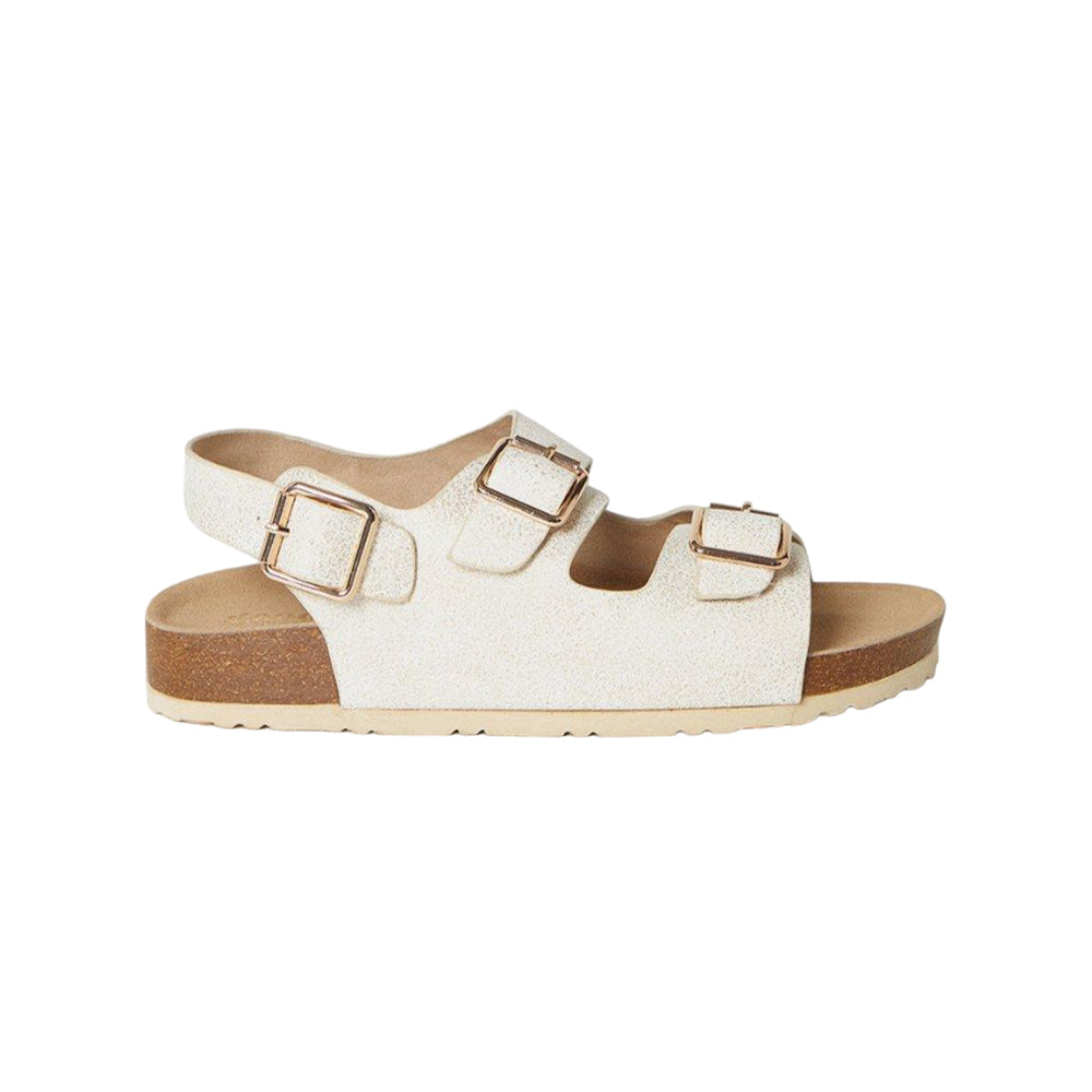 Blush - Back - Good For The Sole Womens-Ladies Arlen Backstrap Buckle Detail Wide Sliders