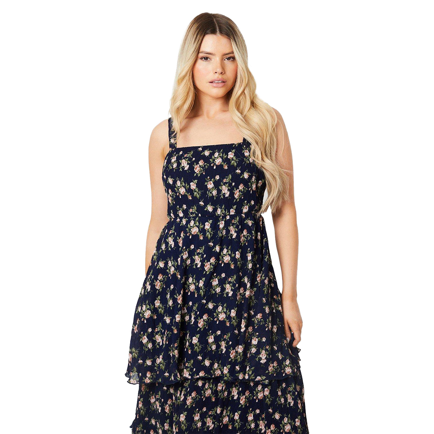 Navy - Lifestyle - Dorothy Perkins Womens-Ladies Tiered Midi Dress