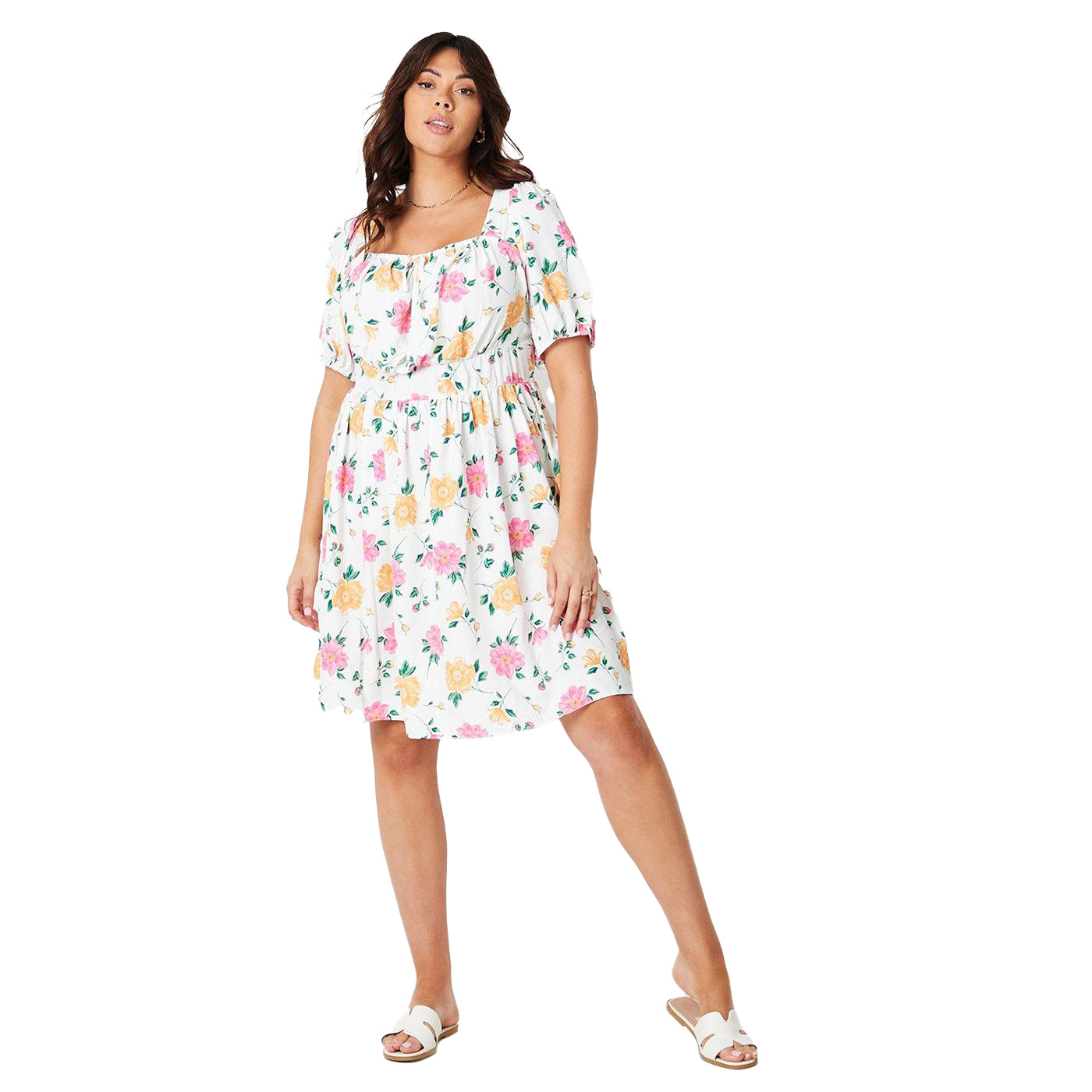 Ivory - Lifestyle - Dorothy Perkins Womens-Ladies Front Tie Plus Mini Dress