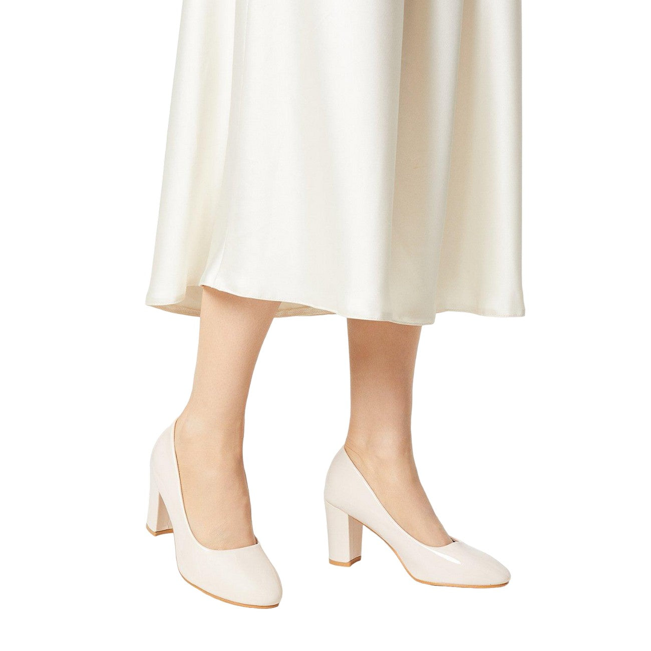 Blush - Side - Good For The Sole Womens-Ladies Camilla Almond Toe Wide Court Shoes