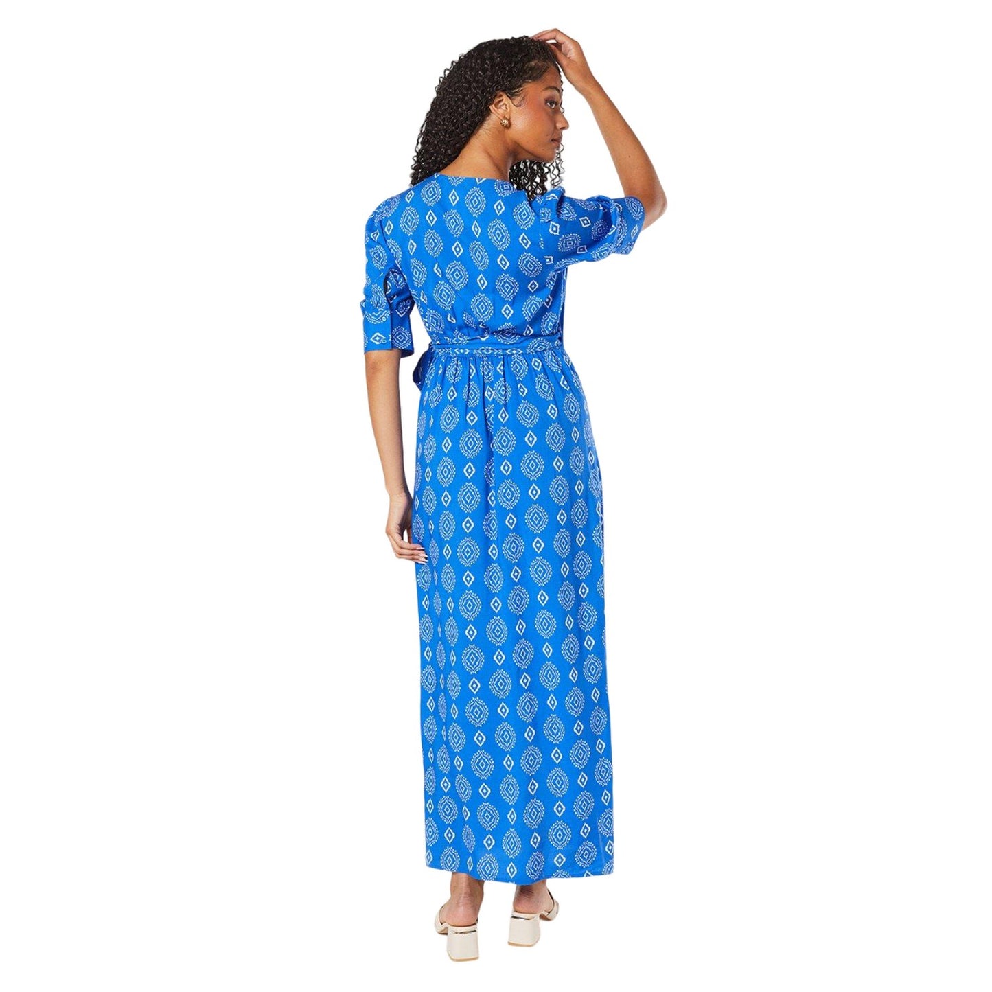 Blue - Back - Dorothy Perkins Womens-Ladies Wrap Tall Midi Dress