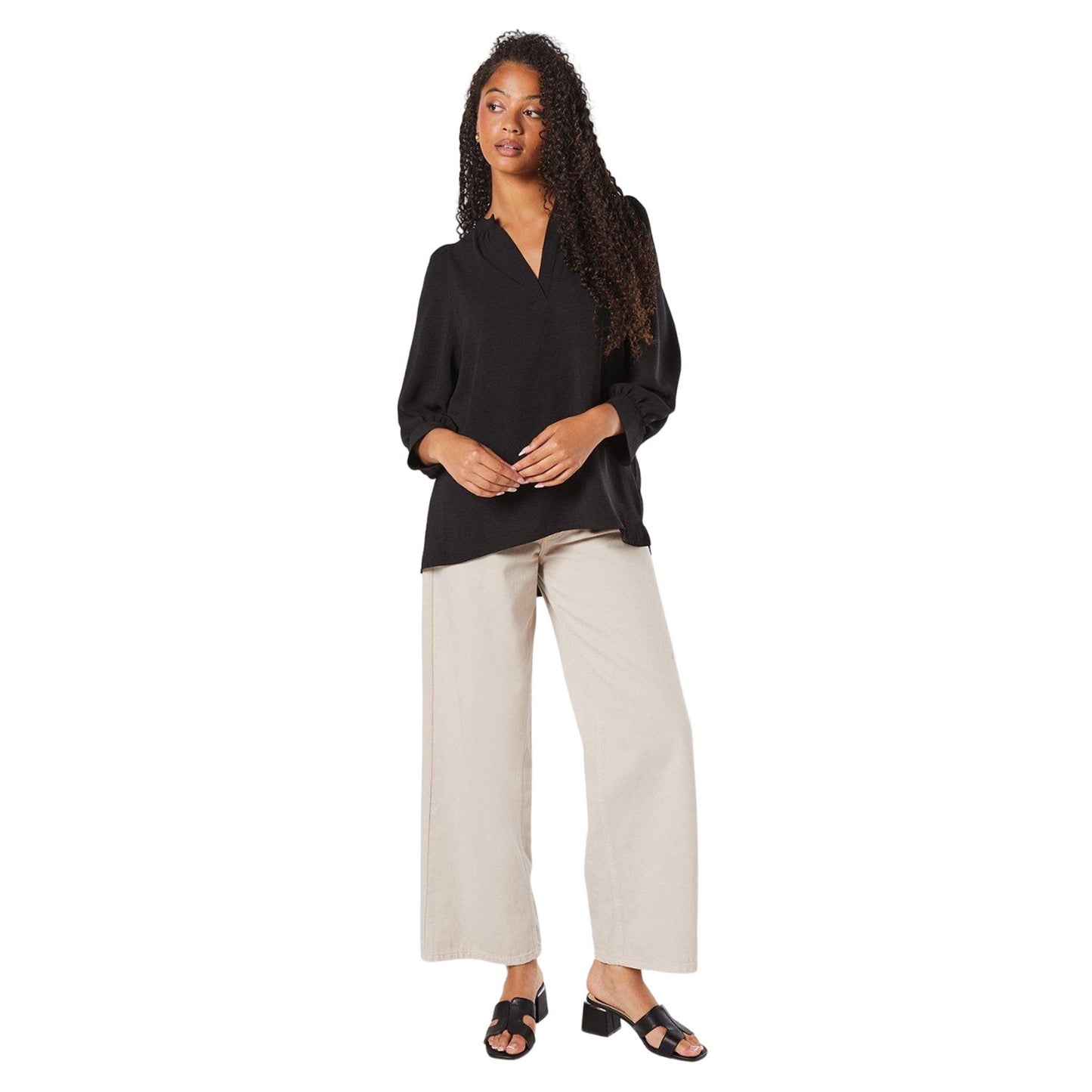 Black - Side - Dorothy Perkins Womens-Ladies Overhead Tall Shirt