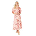Pink - Front - Dorothy Perkins Womens-Ladies Floral Puff Sleeve Midi Dress